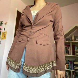 brown elegant fairytale coat with hood